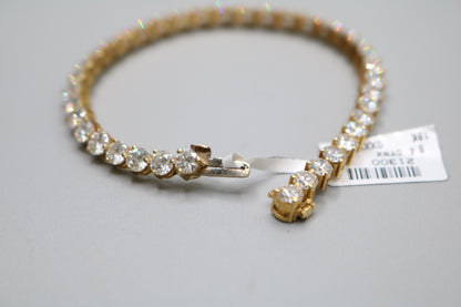 18K Yellow Gold Classic Diamond Tennis Bracelet (10.30 CTTW) (Local Purchase Only)