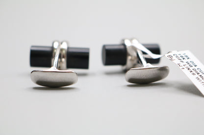 18K White Gold Diamond and Onyx Cufflinks (0.92 CTW) (Local Pick-up Only)