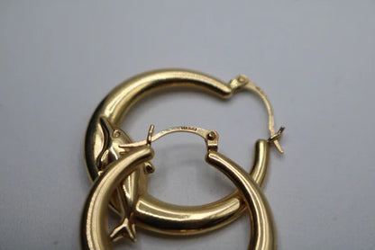 14k Yellow Gold Dolphin Hoop Earring