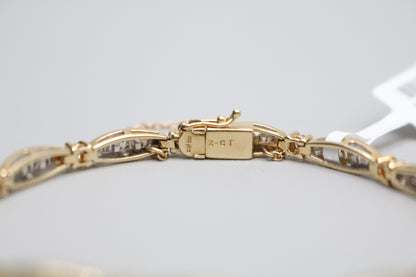10K Yellow Gold Diamond Tennis Bracelet (2.00 CTW) (17 cm)