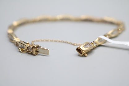 10K Yellow Gold Diamond Tennis Bracelet (2.00 CTW) (17 cm)