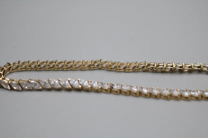 14K Yellow Gold Tennis Bracelet W/ Cubic Zirconia (Size 8)
