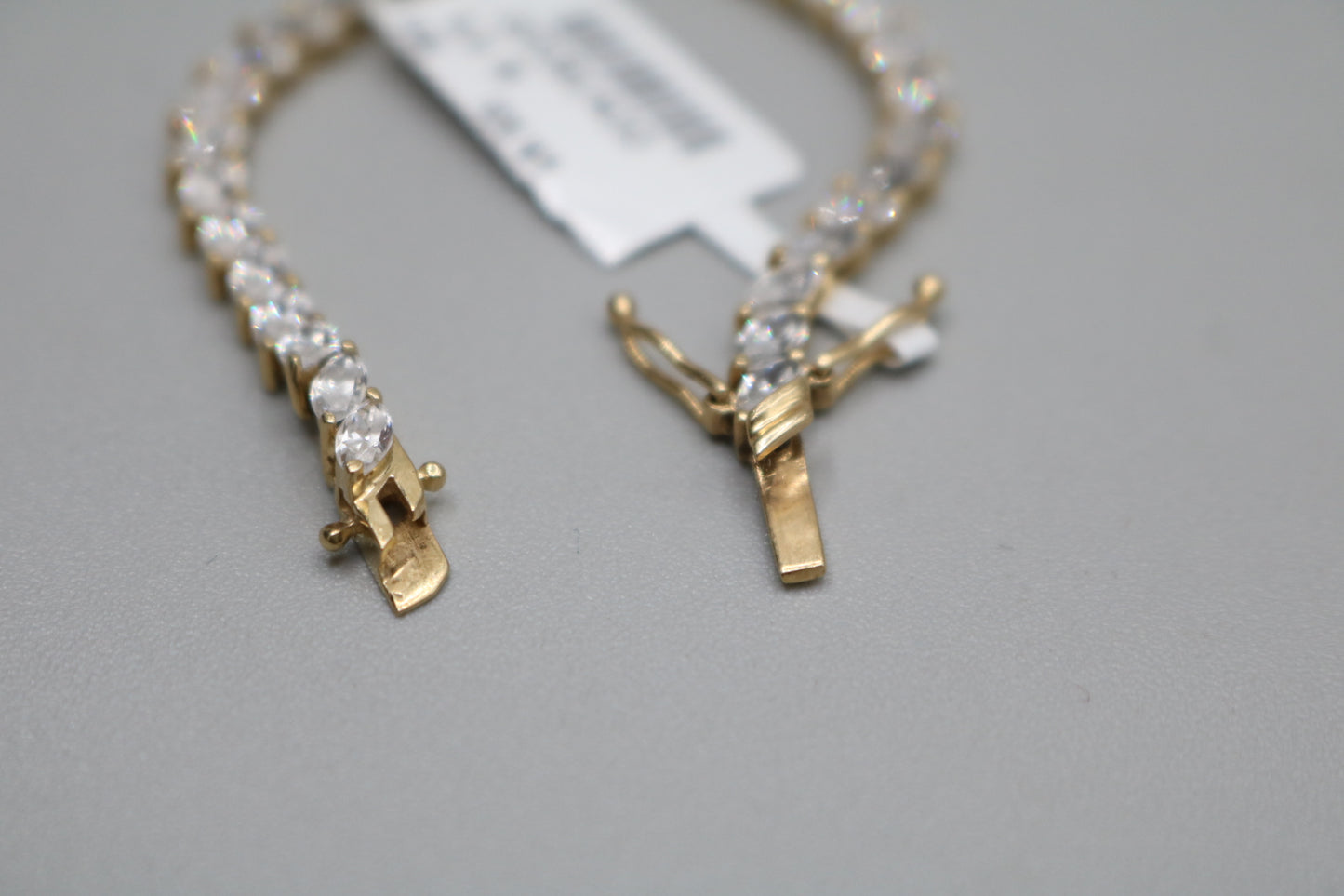 14K Yellow Gold Tennis Bracelet W/ Cubic Zirconia (Size 8)