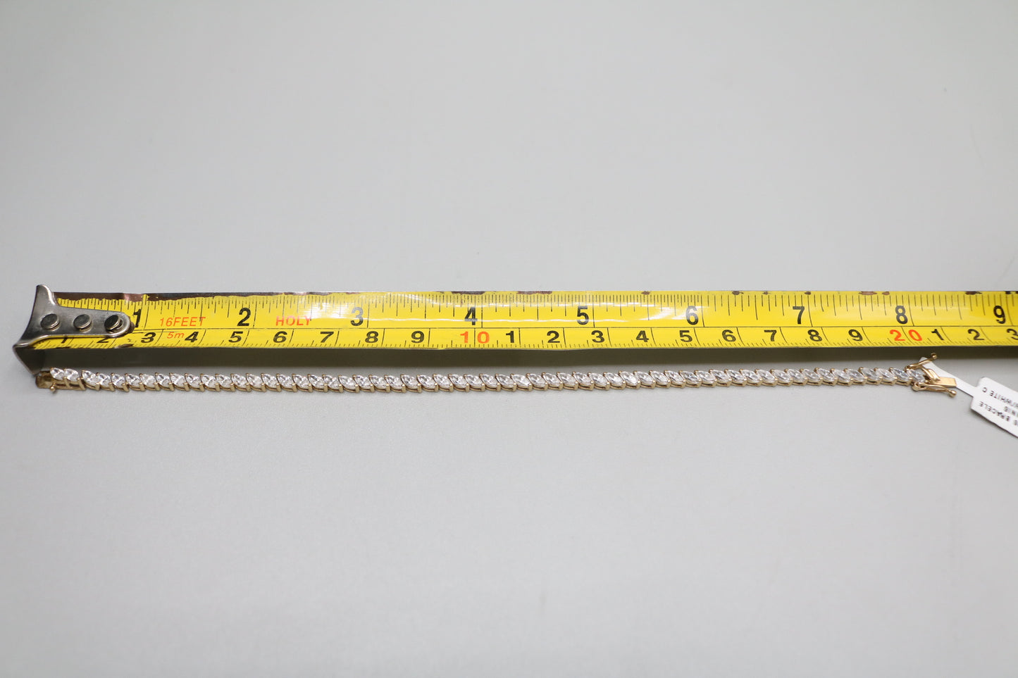 14K Yellow Gold Tennis Bracelet W/ Cubic Zirconia (Size 8)