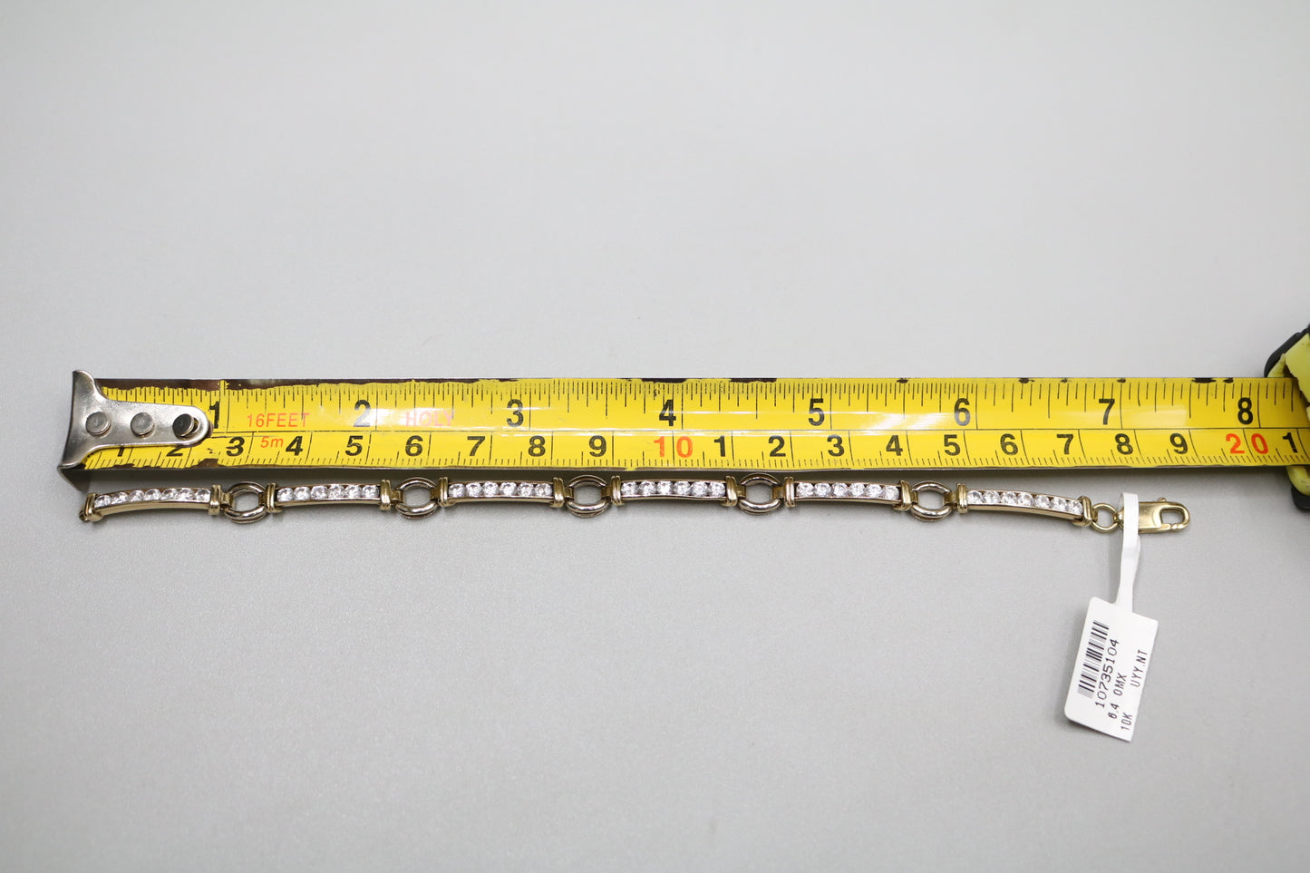 10k Two Tone Fancy Tennis Bracelet (Length 7 1/2 Inches)