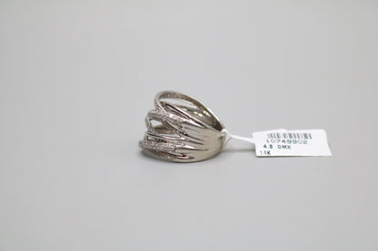 14K White Gold Bypass Ring with Diamonds (1.58 CTW) (Size 6 1/2)