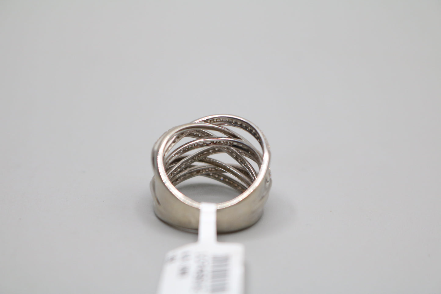 14K White Gold Bypass Ring with Diamonds (1.58 CTW) (Size 6 1/2)