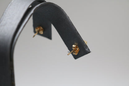 10K Yellow Gold Square Shaped Cluster Earrings (1.7 Grams)