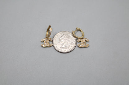 14K Yellow Gold Diamond CC Drop Earrings (0.60 CTW)