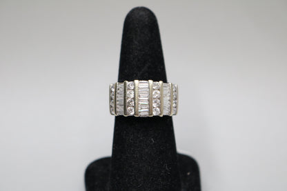 14K Two Tone Gold 7 Row Diamond Ring (1.48 CTW) (Size 7 & 1/4)