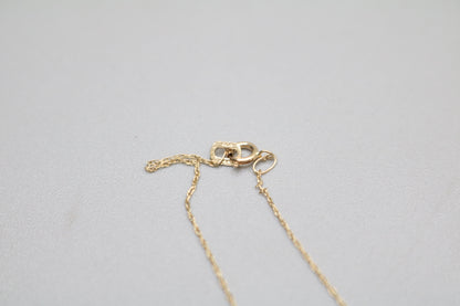 14K Yellow Gold Twisted Chain W/ 14K Yellow Gold Heart Diamond Charm