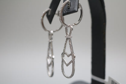 14K White Gold Fancy Diamond Earrings (2.38CTW) (Local Purchase Only)