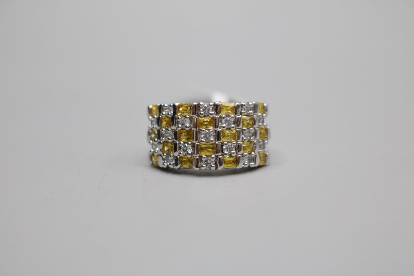 Sterling Silver Multi-Color Cluster Ring (Size 4 3/4)