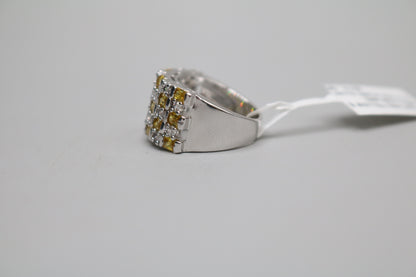 Sterling Silver Multi-Color Cluster Ring (Size 4 3/4)