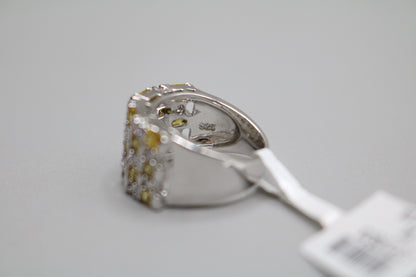 Sterling Silver Multi-Color Cluster Ring (Size 4 3/4)