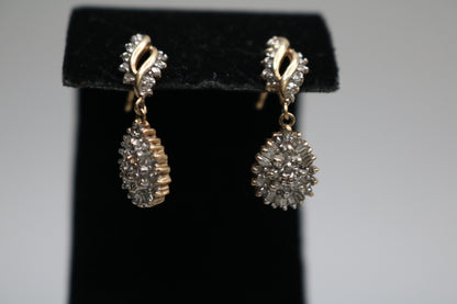 10K Yellow Gold Diamond Teardrop Earrings (0.21 CTW)