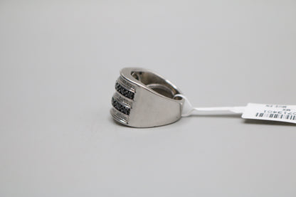 Sterling Silver Diamond Cluster Band Ring (Size 6 3/4) (0.60 CTW)