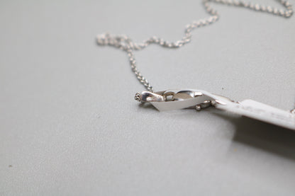 18K White Gold Necklace W/ Diamond Heart Charm (0.80 CTW) (Length 18")
