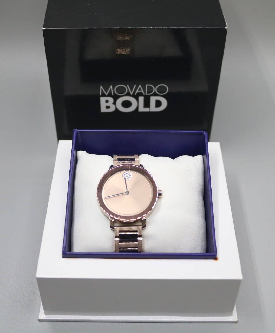 Movado Bold Evolution Carnation Gold Rose Gold Steel Women's Watch 3600639
