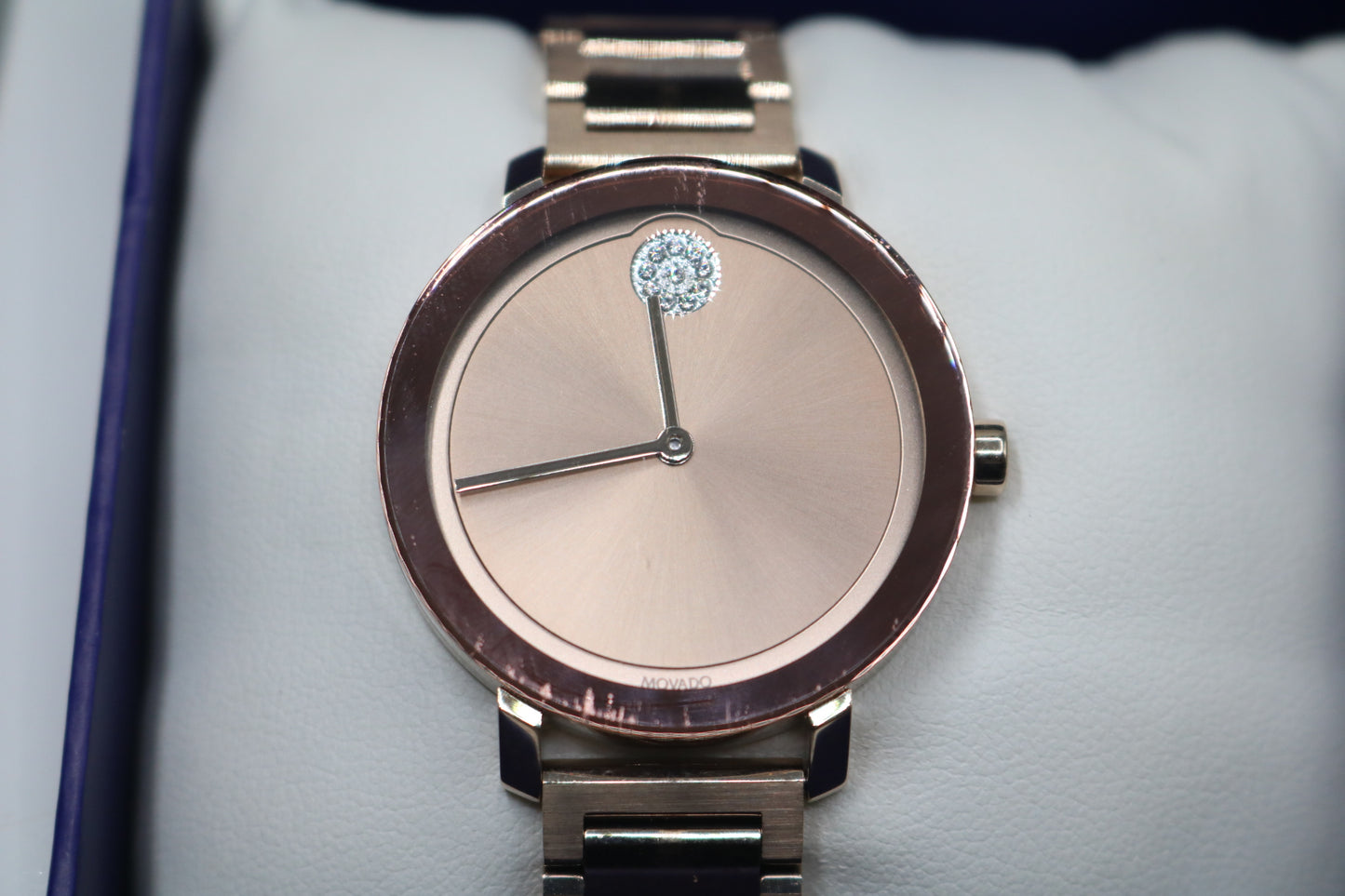 Movado Bold Evolution Carnation Gold Rose Gold Steel Women's Watch 3600639
