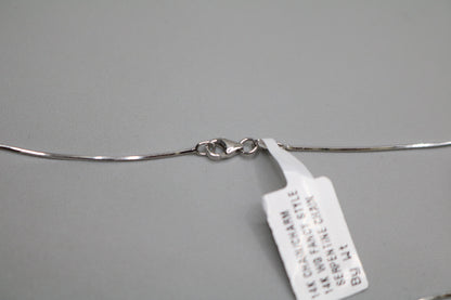 14K White Gold Box Chain with 14K White Gold Fancy Arc Charm (0.66CTW)