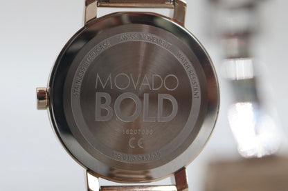 Movado Bold Evolution Carnation Gold Rose Gold Steel Women's Watch 3600639