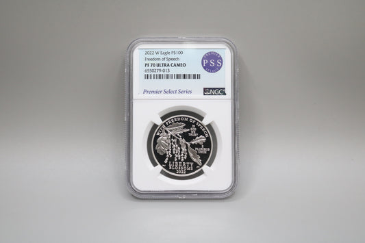 2022 W Eagle P$100 Freedom of Speech PF 70 Ultra Cameo