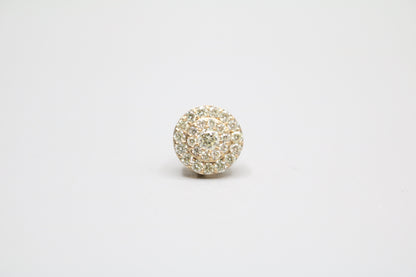 10K Yellow Gold Single Double Halo Diamond Stud Earring (.65CTW)
