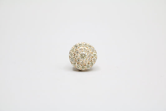 10K Yellow Gold Single Double Halo Diamond Stud Earring (.65CTW)