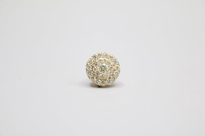 10K Yellow Gold Single Double Halo Diamond Stud Earring (.65CTW)