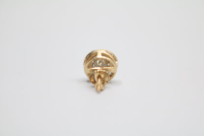 10K Yellow Gold Single Double Halo Diamond Stud Earring (.65CTW)