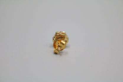 14K Yellow Gold Cluster Diamond Single Stud Earring (.49 CTW)