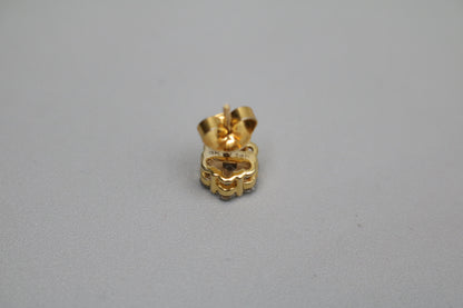14K Yellow Gold Cluster Diamond Single Stud Earring (.49 CTW)