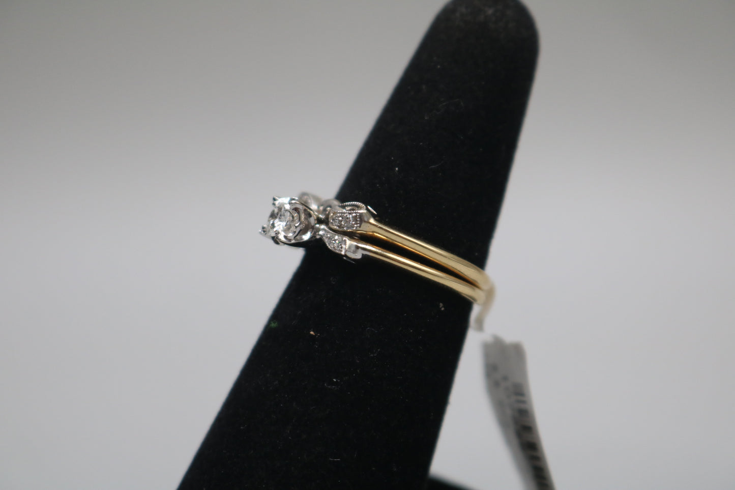 14K Yellow Gold Fancy Two-Row Diamond Bow-tie Ring (Size 6 1/2)