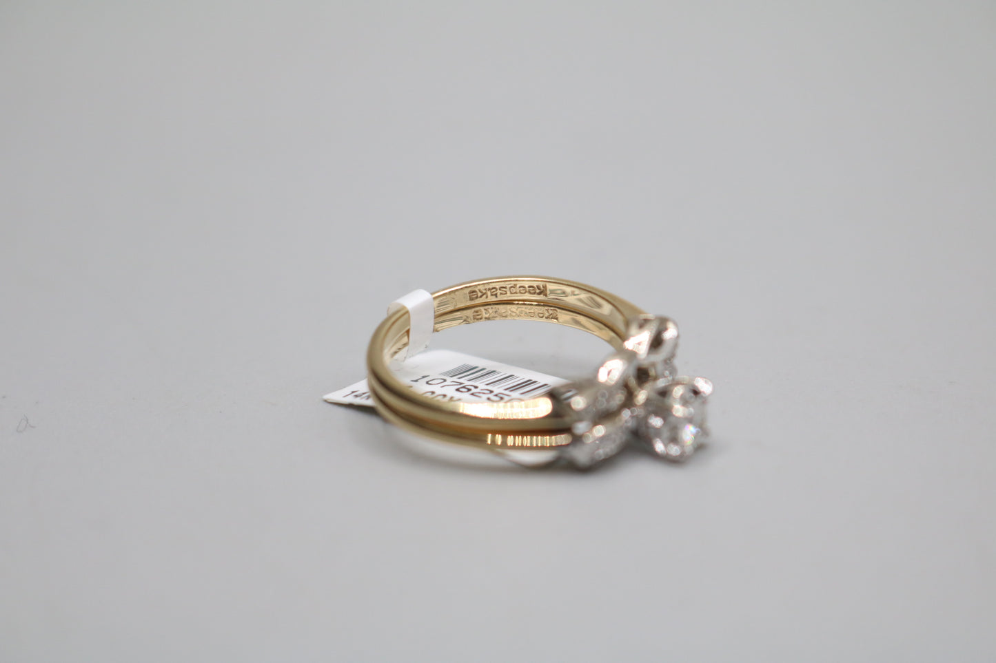 14K Yellow Gold Fancy Two-Row Diamond Bow-tie Ring (Size 6 1/2)