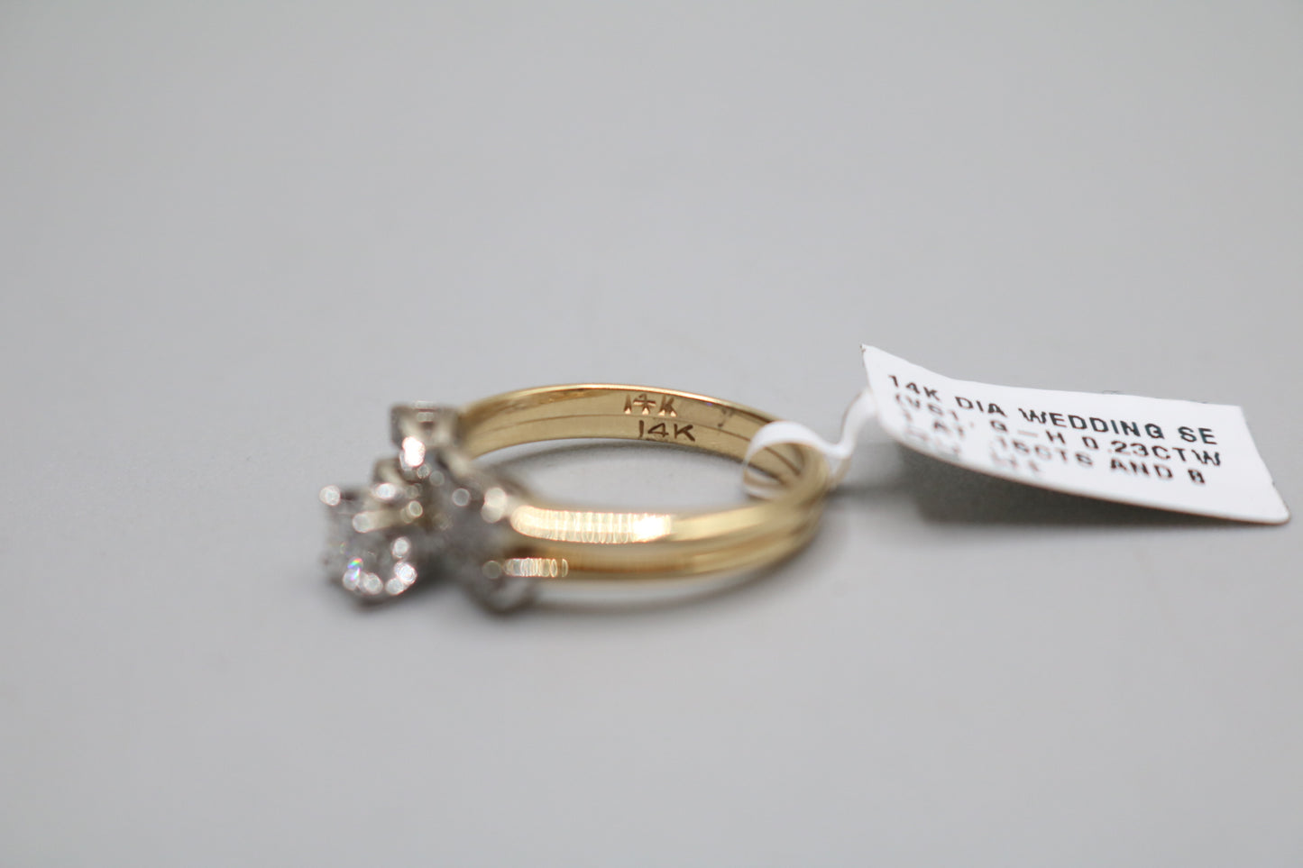 14K Yellow Gold Fancy Two-Row Diamond Bow-tie Ring (Size 6 1/2)
