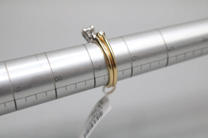 14K Yellow Gold Fancy Two-Row Diamond Bow-tie Ring (Size 6 1/2)