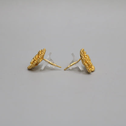 22K Yellow Gold Floral Earrings
