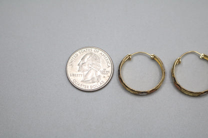 10K Three-Toned Fancy Hoop Style Earrings (3.2 Grams)