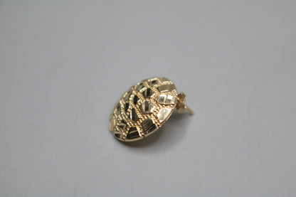 14K Yellow Gold Nugget Style Pair Earrings (3.8 Grams)