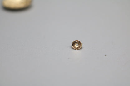14K Yellow Gold Nugget Style Pair Earrings (3.8 Grams)