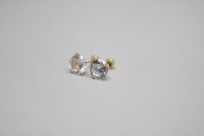 14k Yellow Gold Stud Pair Earrings (1.1 Grams)