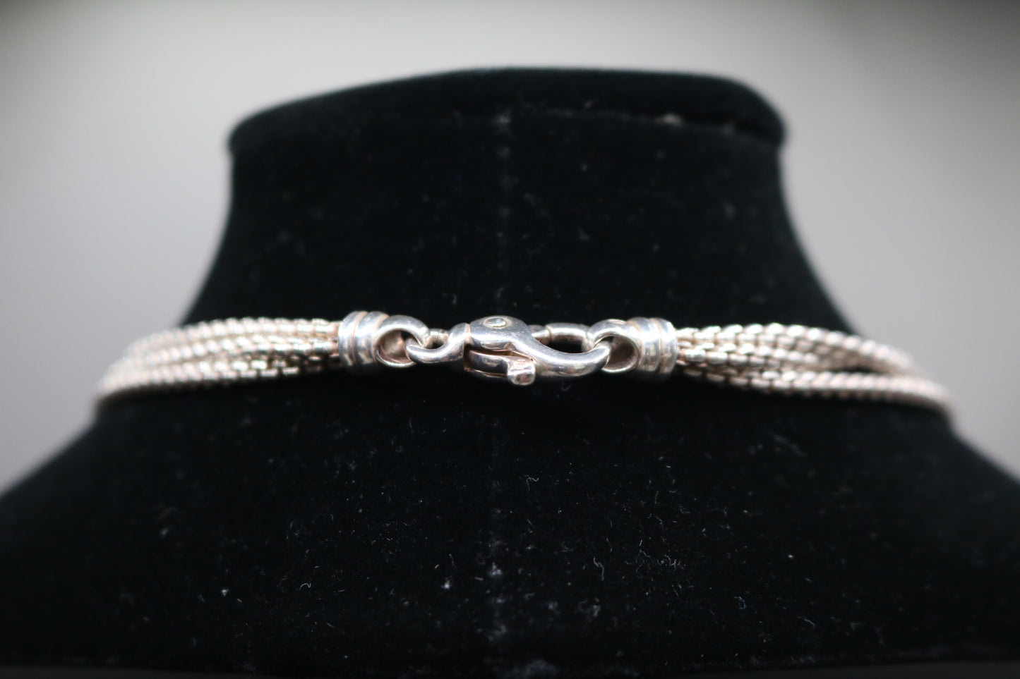 Sterling Silver Triple Cable Necklace with 18K Yellow Gold Accents (18.5 Inches)