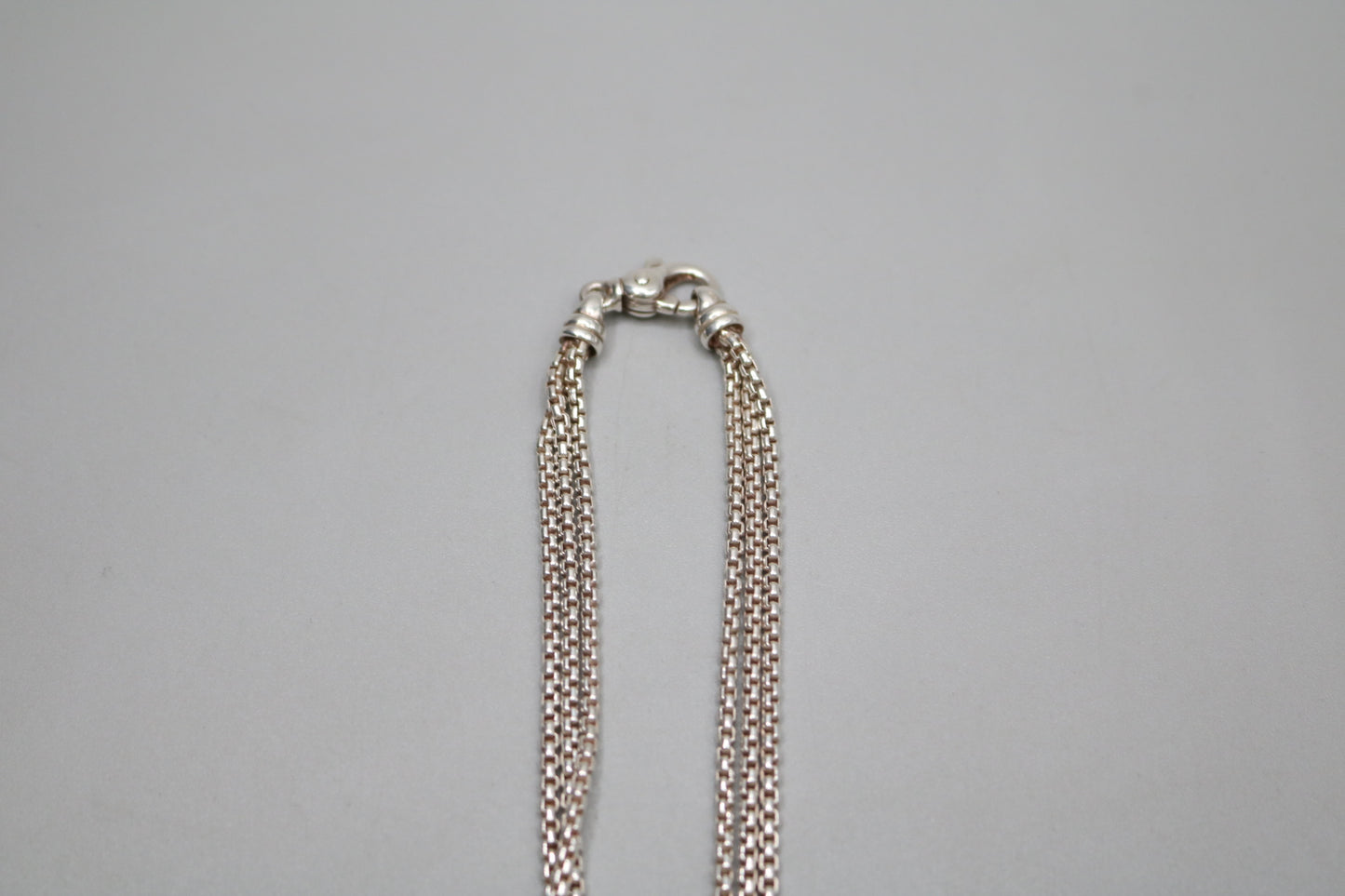 Sterling Silver Triple Cable Necklace with 18K Yellow Gold Accents (18.5 Inches)