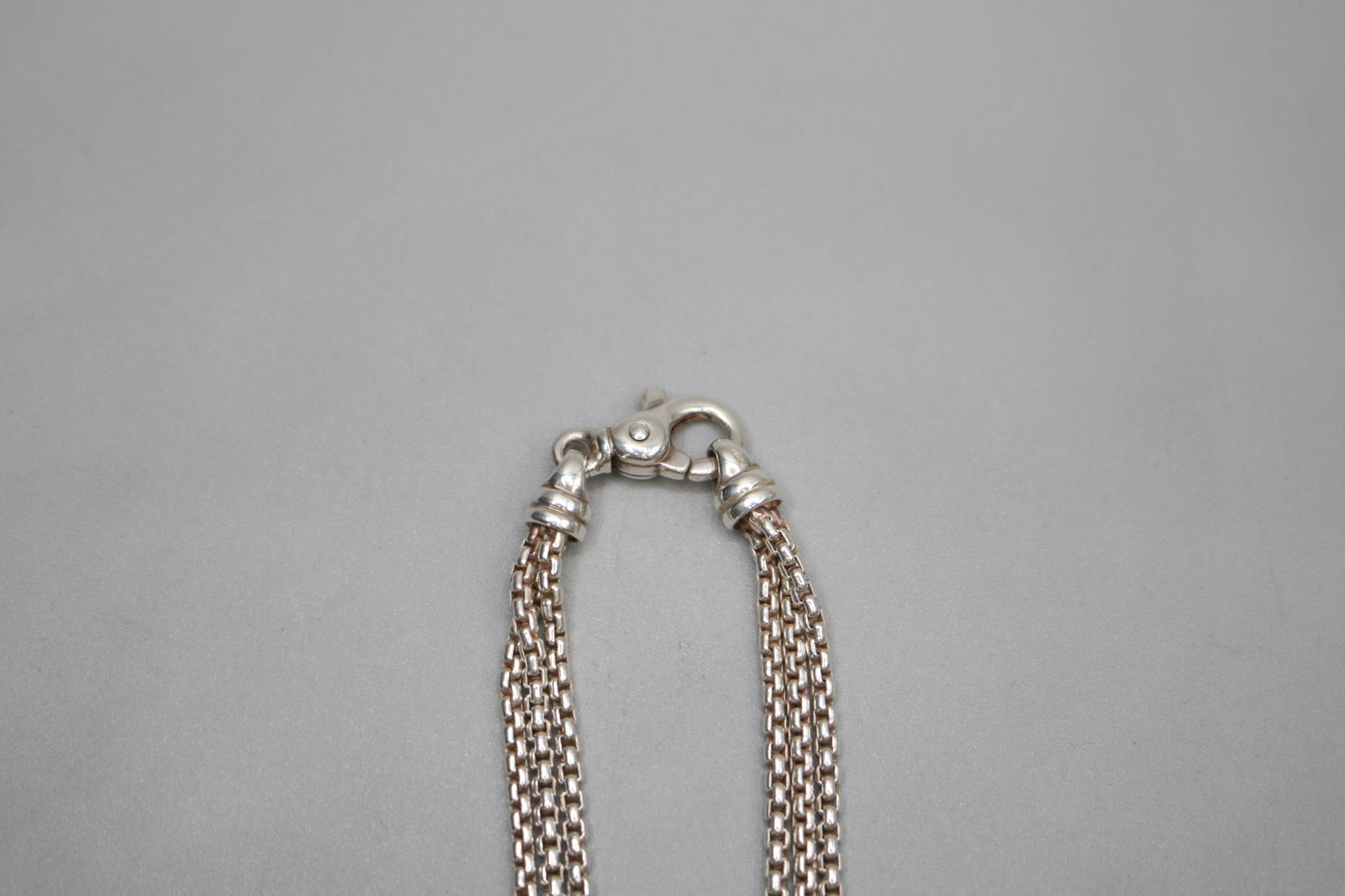 Sterling Silver Triple Cable Necklace with 18K Yellow Gold Accents (18.5 Inches)