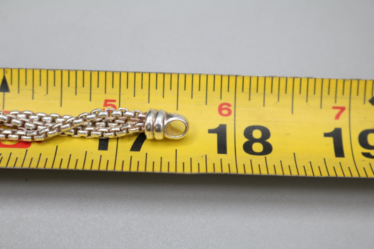 Sterling Silver Triple Cable Necklace with 18K Yellow Gold Accents (18.5 Inches)