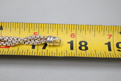 Sterling Silver Triple Cable Necklace with 18K Yellow Gold Accents (18.5 Inches)