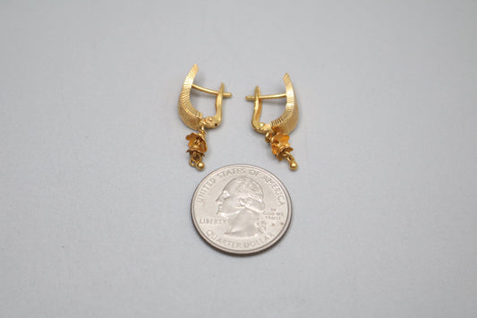 22K Yellow Gold Lever Earrings