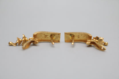 22K Yellow Gold Lever Earrings