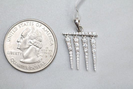 14K White Gold Fancy Diamond Charm (2.9 Grams)
